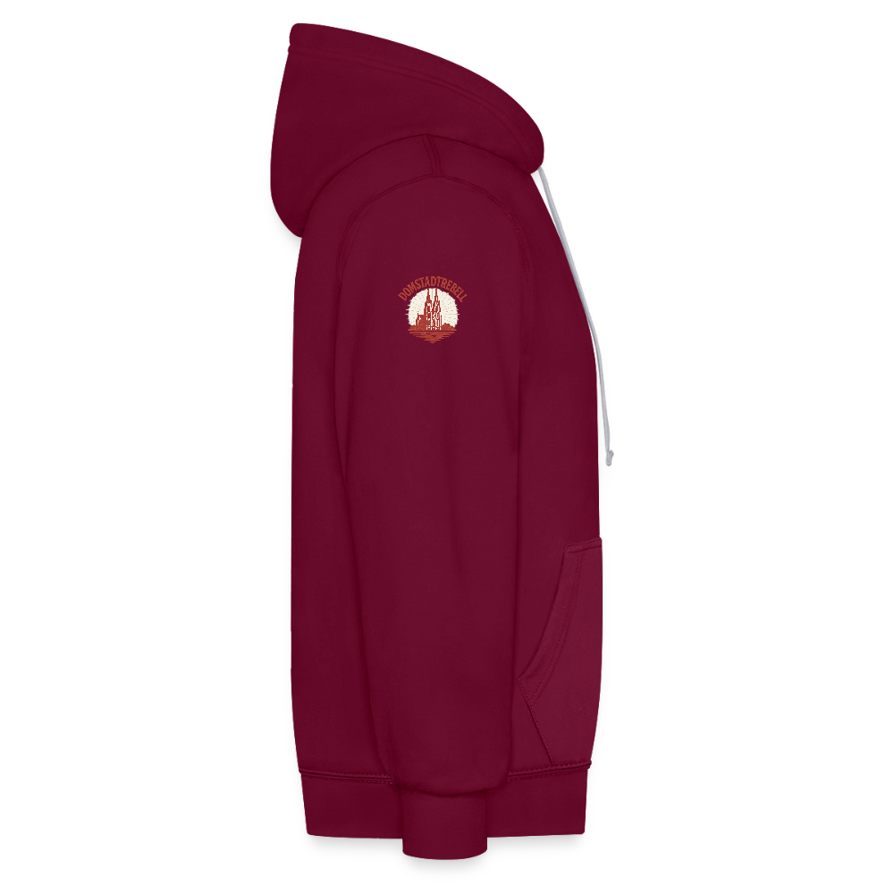 Domstadtrebell Kontrast-Hoodie "Dom 1248" - Weinrot/Anthrazit