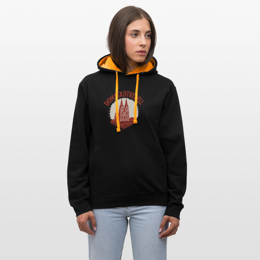 Domstadtrebell Kontrast-Hoodie "Dom 1248" - Schwarz/Gold