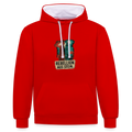 Domstadtrebell Kontrast-Hoodie "Rebellion aus Stein" - Rot/Weiß