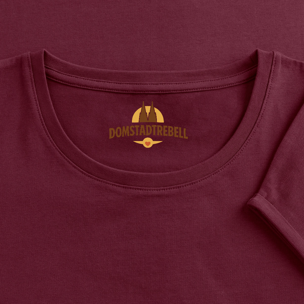 Domstadtrebell - Frauen T-Shirt mit gerollten Ärmeln - Burgunderrot