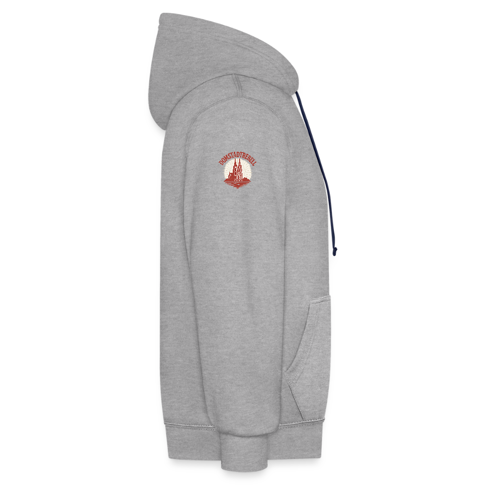 Domstadtrebell Kontrast-Hoodie "Dom 1248" - Grau meliert/Navy