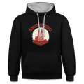 Domstadtrebell Kontrast-Hoodie "Dom 1248" - Schwarz/Grau meliert