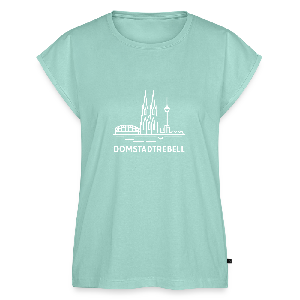 Frauen T-Shirt mit gerollten Ärmeln - Mint 