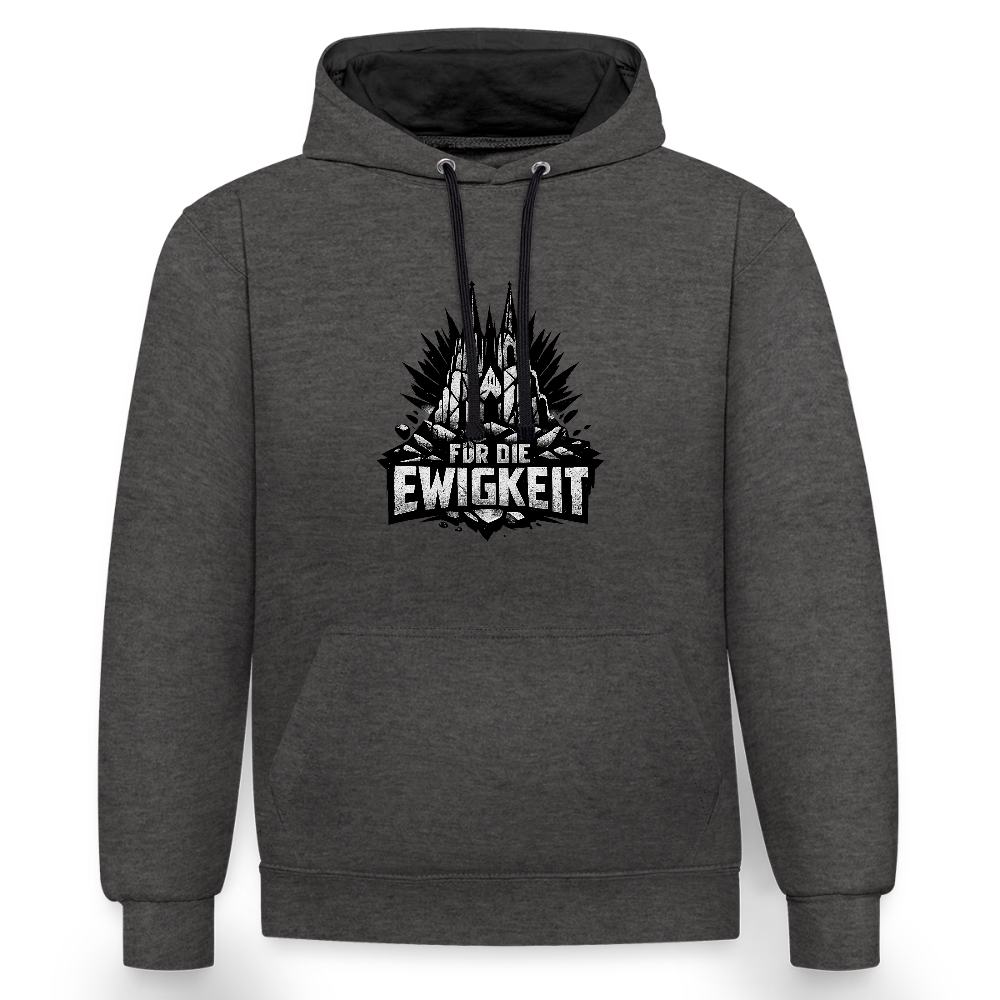 Kontrast-Hoodie Domstadtrebell "Für die Ewigkeit - Anthrazit/Schwarz