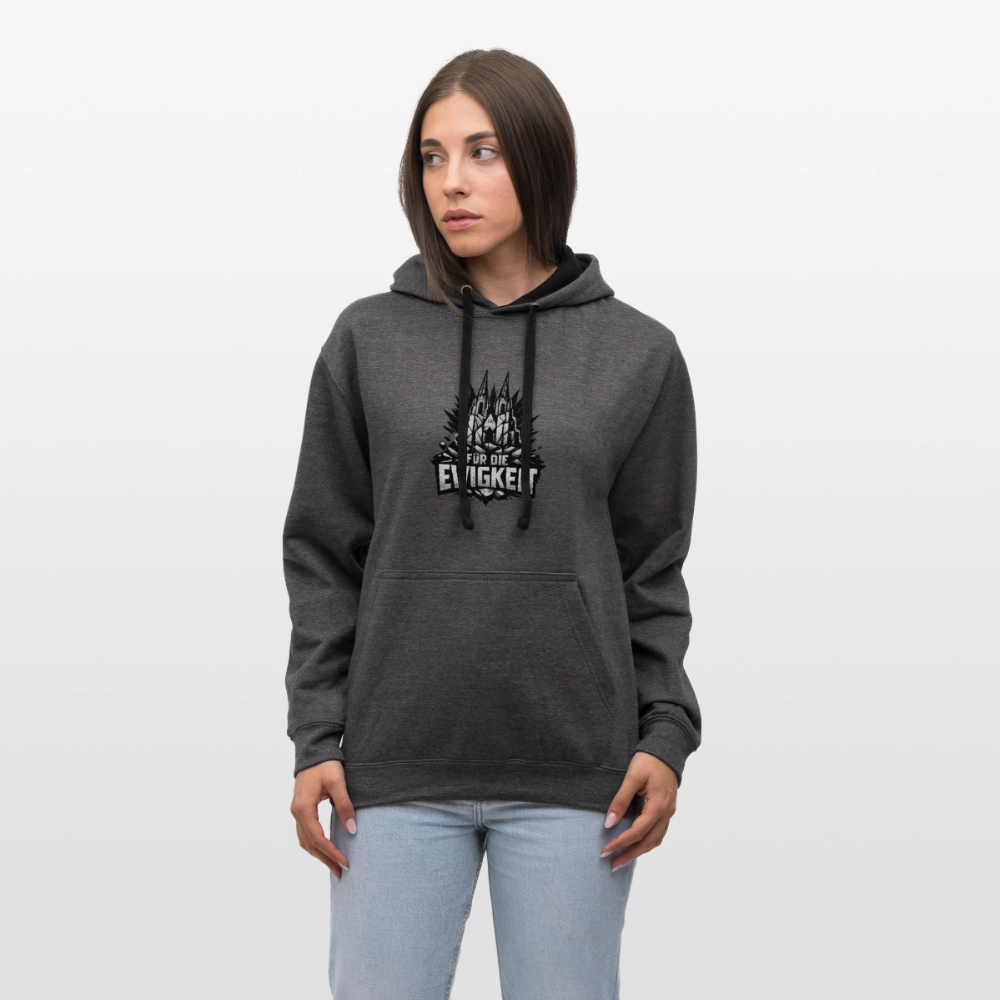 Kontrast-Hoodie Domstadtrebell "Für die Ewigkeit - Anthrazit/Schwarz