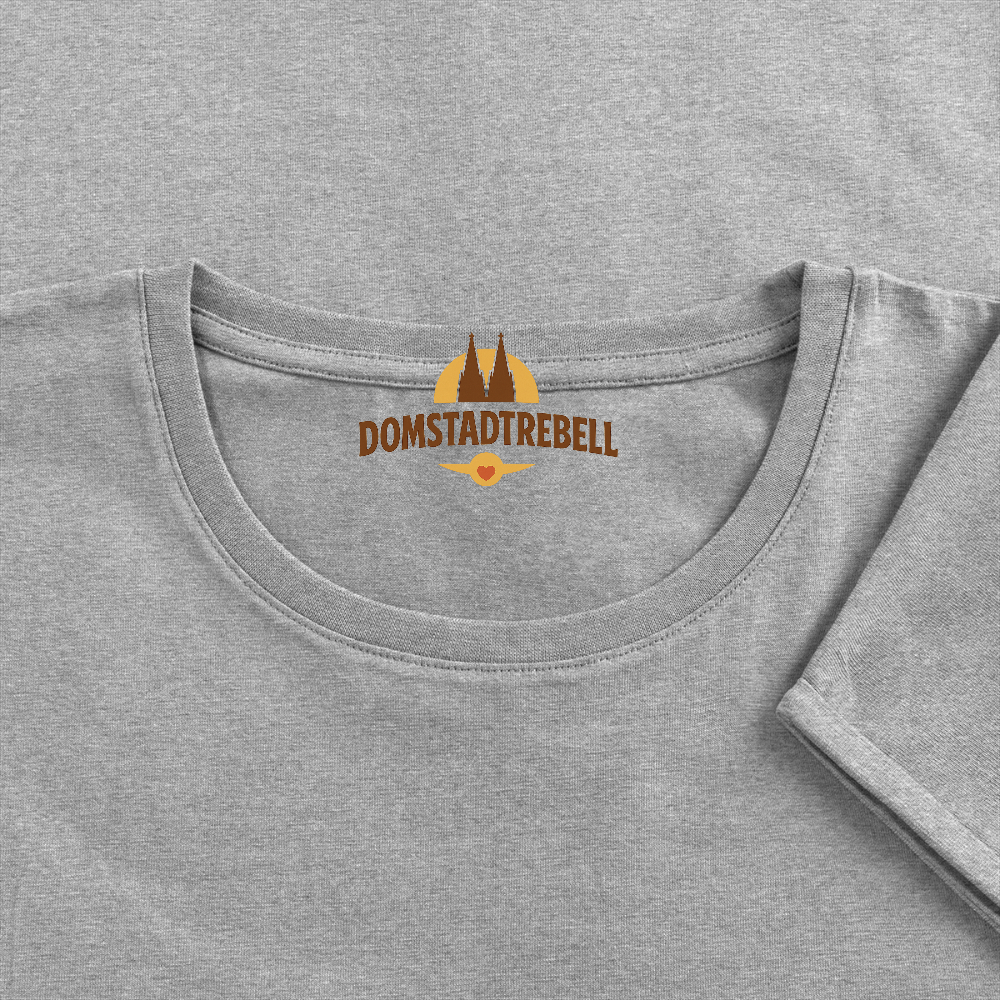 Domstadtrebell - Frauen T-Shirt mit gerollten Ärmeln - Grau meliert