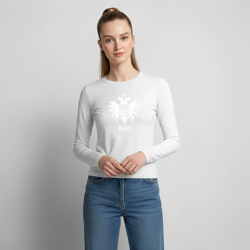 Domstadtrebell Köln - Frauen Slim Fit Langarmshirt - Weiß