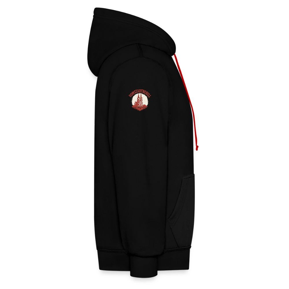 Domstadtrebell Kontrast-Hoodie "Dom 1248" - Schwarz/Rot