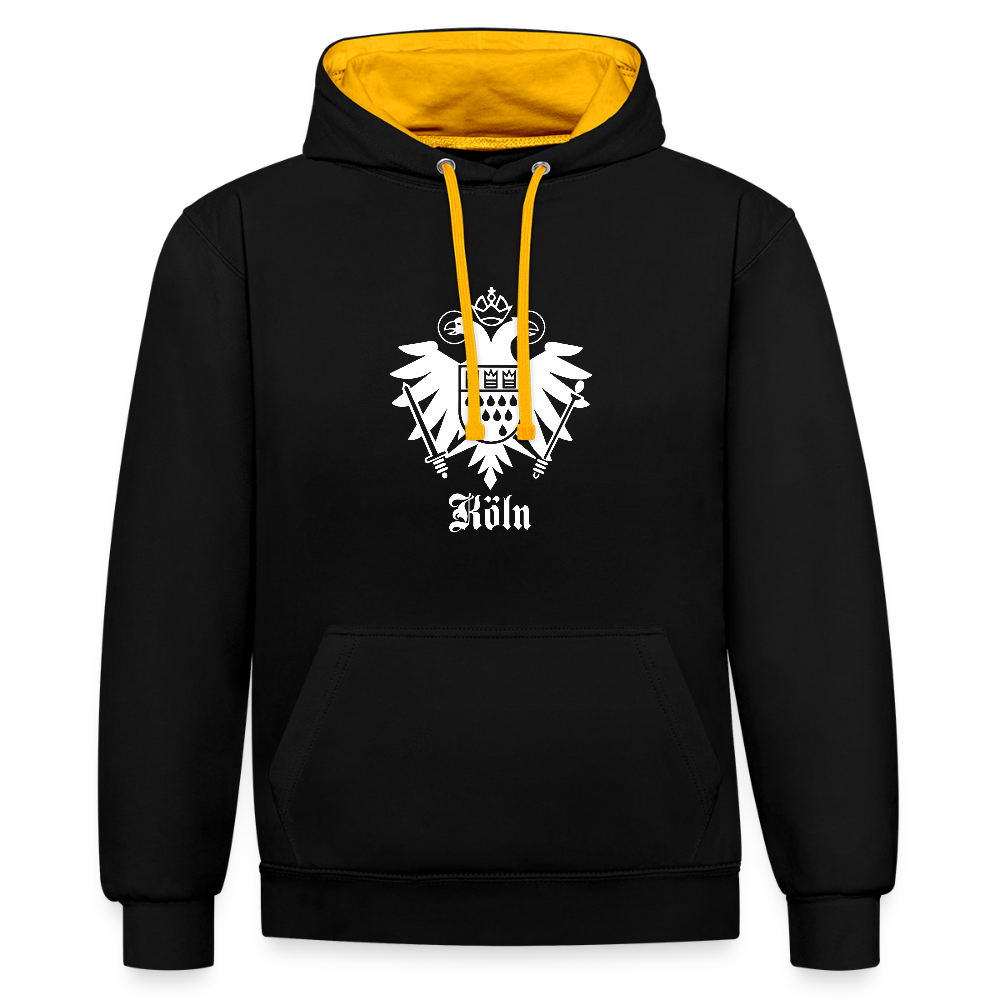 Domstadtrebell Kontrast-Hoodie "Köln Wappen" - Schwarz/Gold