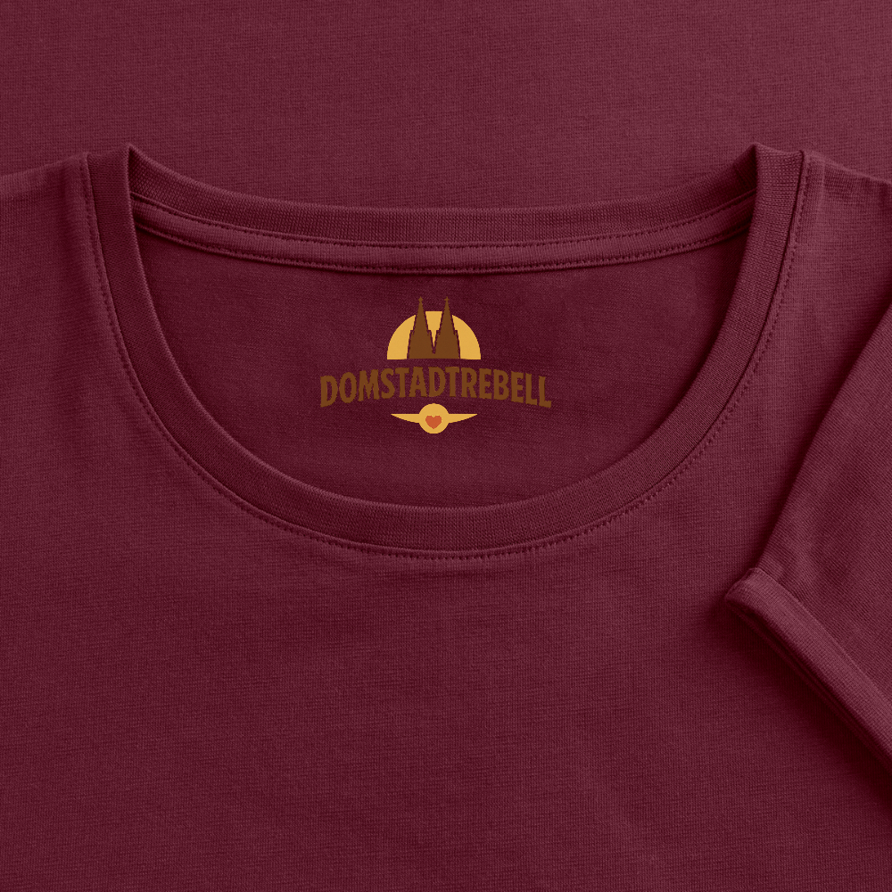Frauen T-Shirt mit gerollten Ärmeln - Burgunderrot
