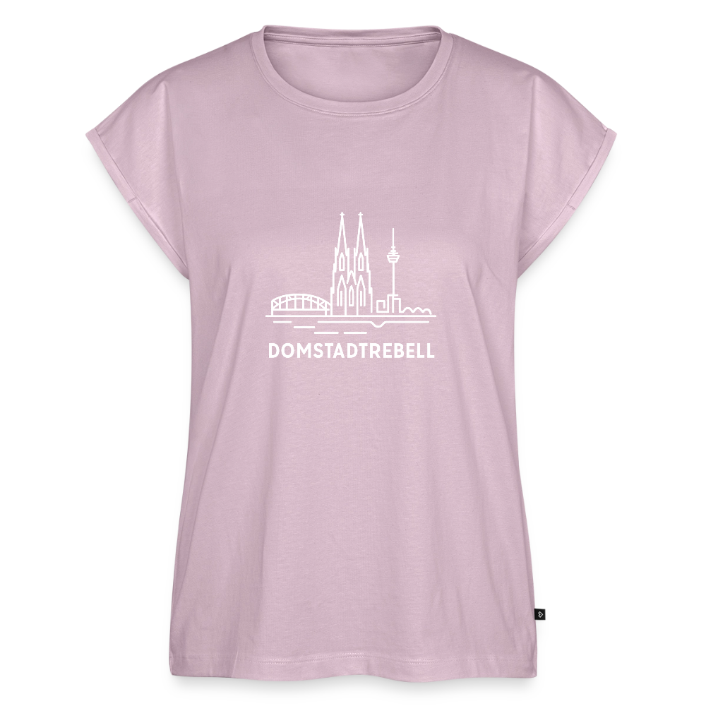 Frauen T-Shirt mit gerollten Ärmeln - Altrosa