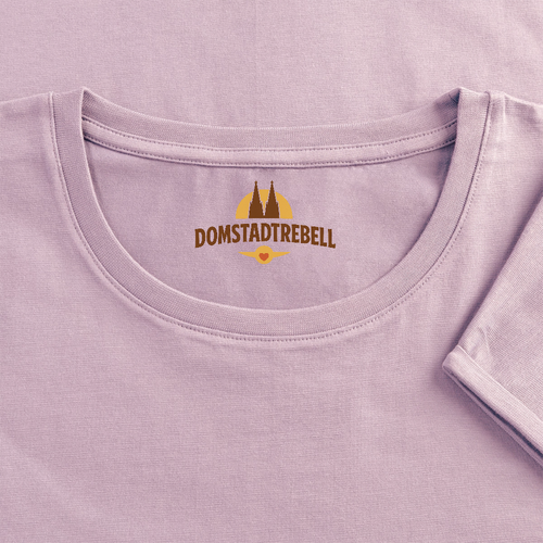 Domstadtrebell - Frauen T-Shirt mit gerollten Ärmeln - Altrosa