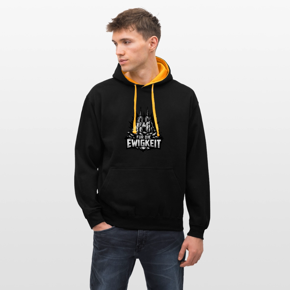 Kontrast-Hoodie Domstadtrebell "Für die Ewigkeit - Schwarz/Gold