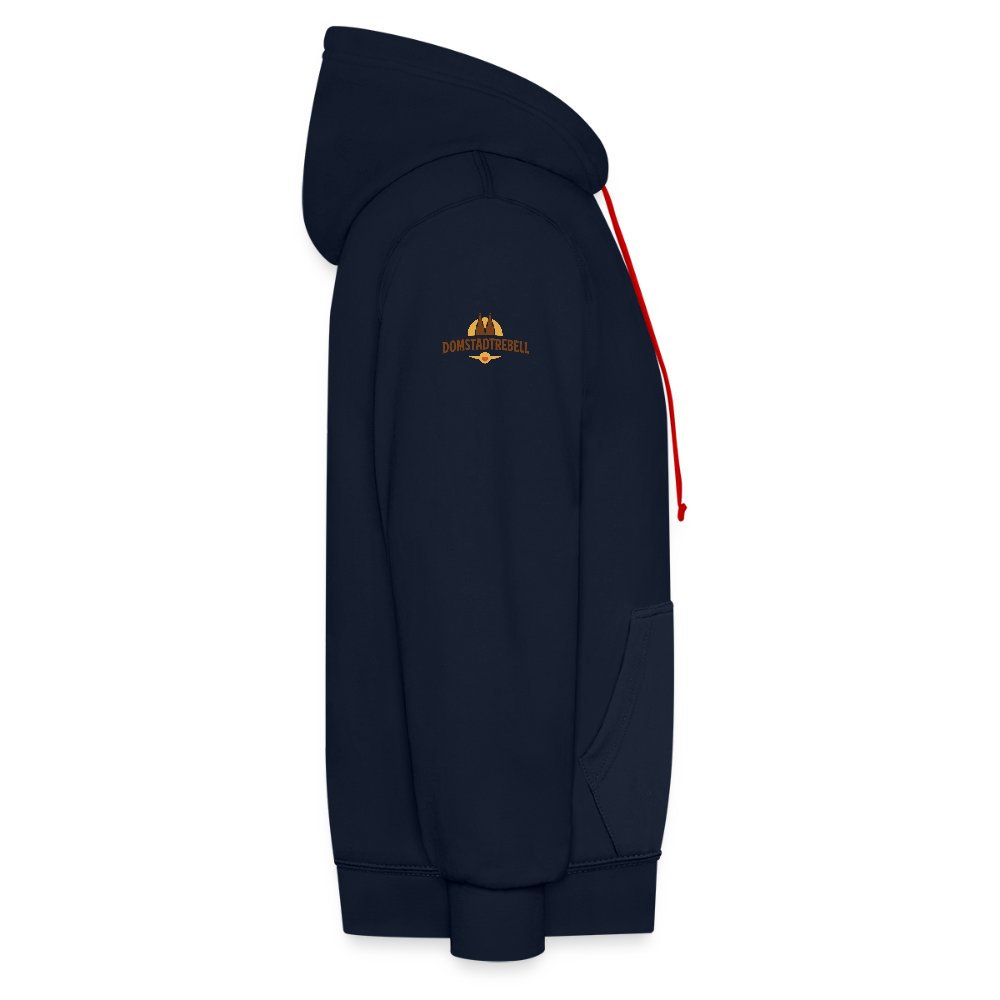 Kontrast-Hoodie Domstadtrebell "Für die Ewigkeit - Navy/Rot