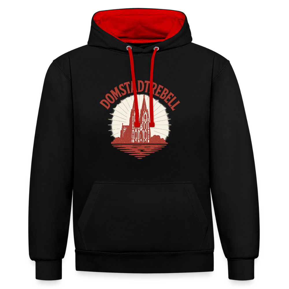 Domstadtrebell Kontrast-Hoodie "Dom 1248" - Schwarz/Rot