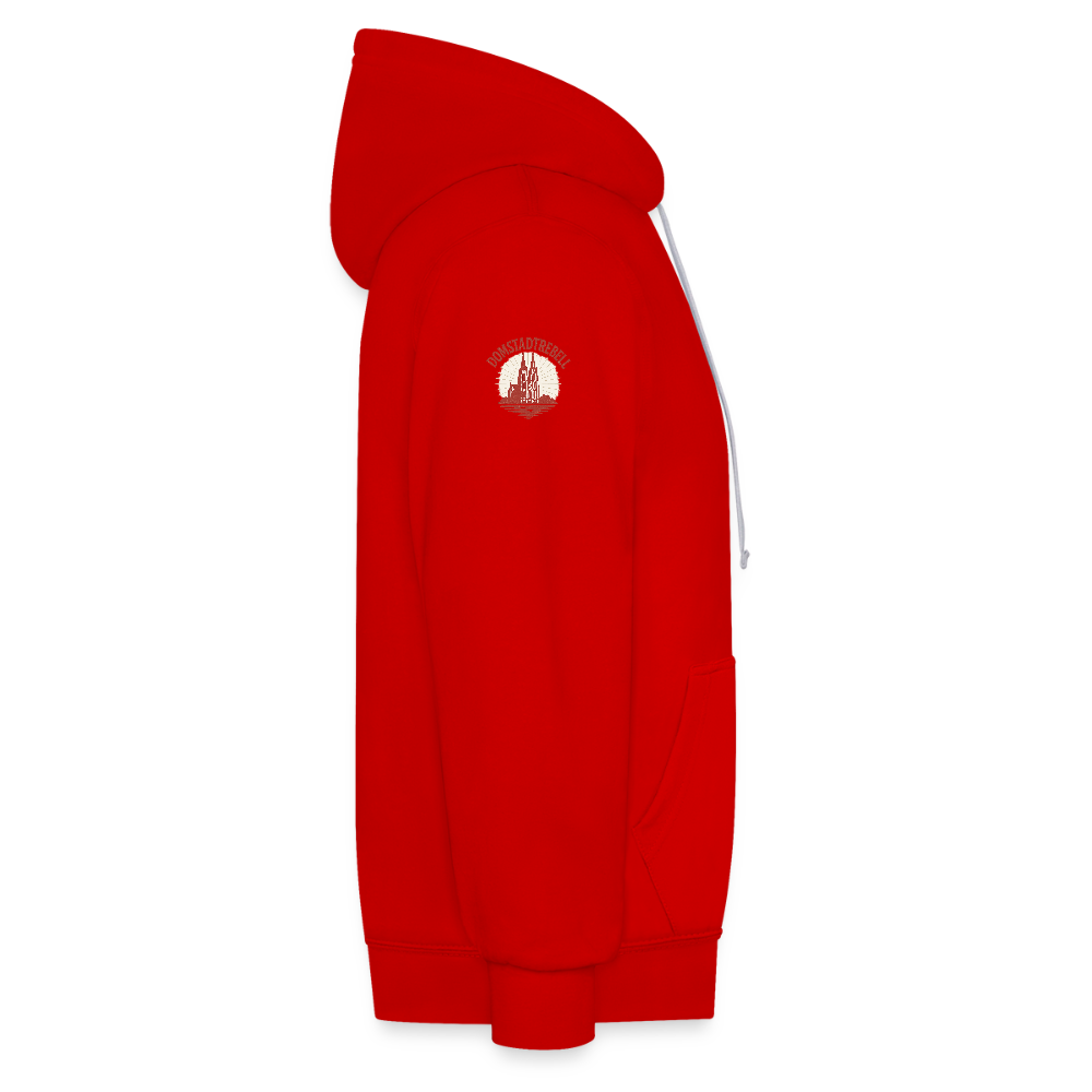 Domstadtrebell Kontrast-Hoodie "Dom 1248" - Rot/Weiß