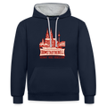 Domstadtrebell Kontrast-Hoodie "Heimat.Herz.Rebellion" - Navy/Grau meliert