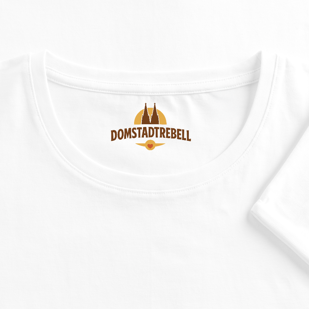 Domstadtrebell - Frauen T-Shirt mit gerollten Ärmeln - Weiß