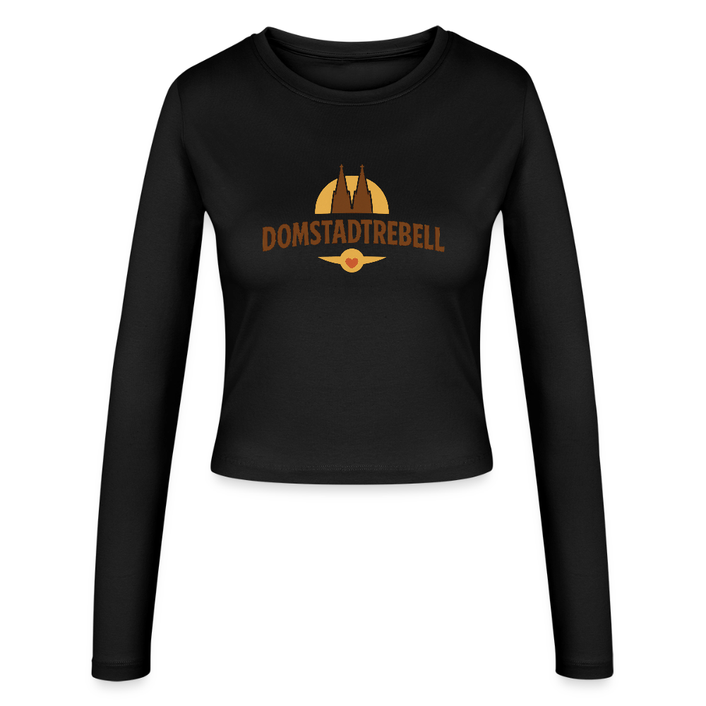 Domstadtrebell - Frauen Slim Fit Langarmshirt - Schwarz