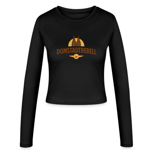 Domstadtrebell - Frauen Slim Fit Langarmshirt - Schwarz