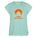 Domstadtrebell Sunset - Frauen T-Shirt mit gerollten Ärmeln - Mint 
