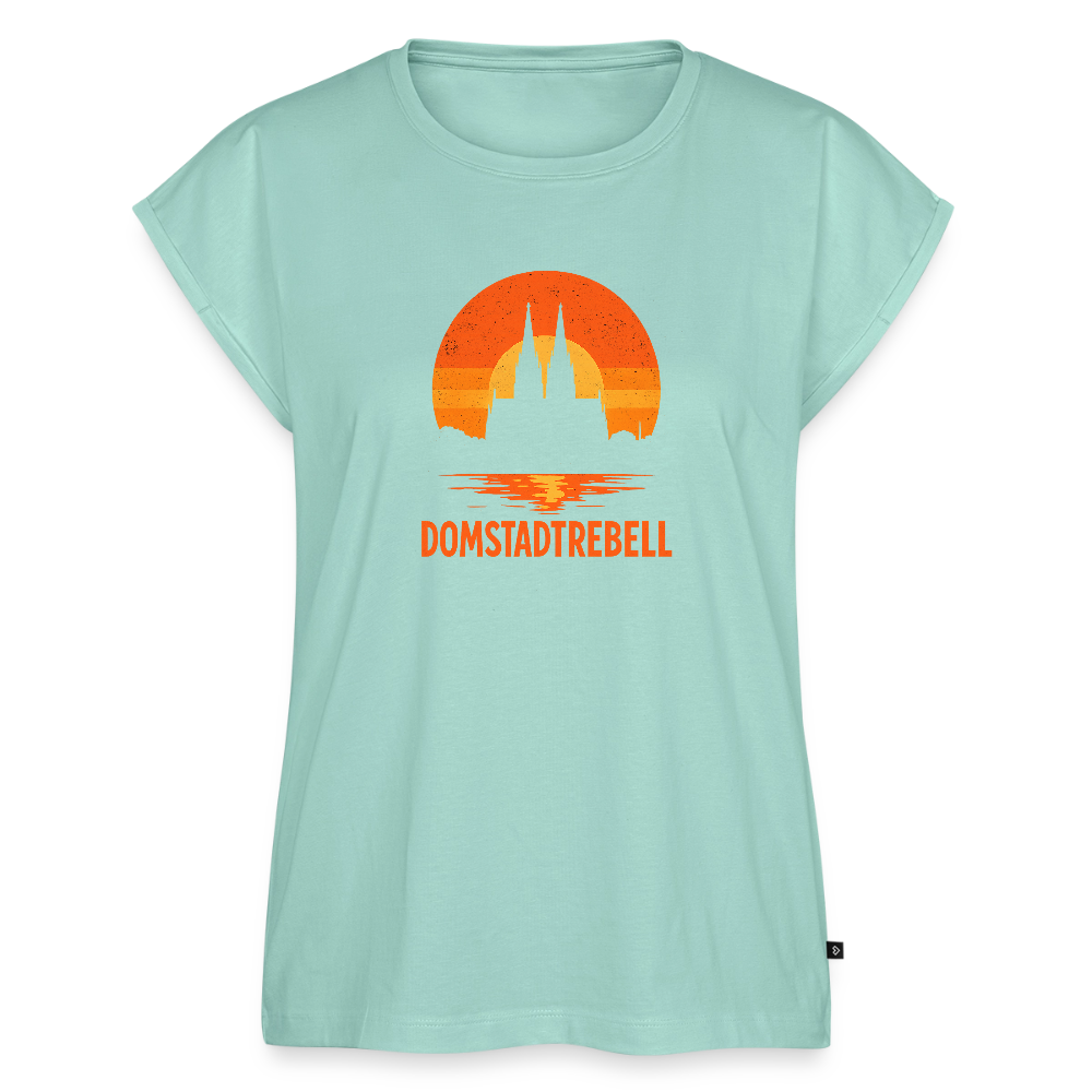 Domstadtrebell Sunset - Frauen T-Shirt mit gerollten Ärmeln - Mint 