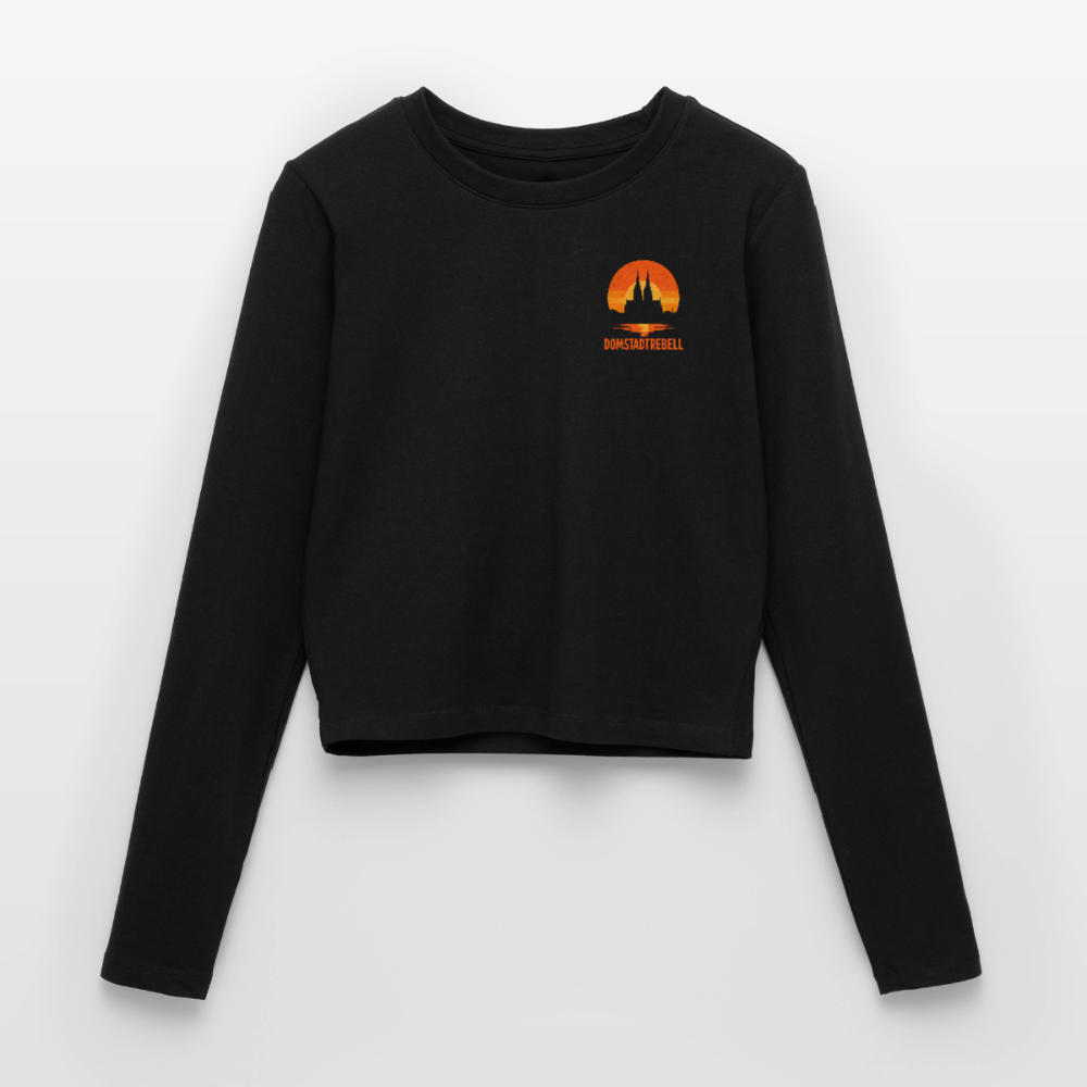 Domstadtrebell - Frauen Slim Fit Langarmshirt - Schwarz