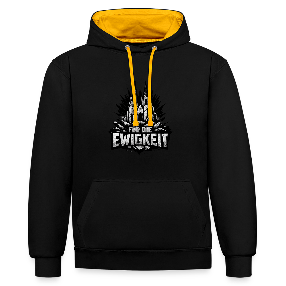 Kontrast-Hoodie Domstadtrebell "Für die Ewigkeit - Schwarz/Gold