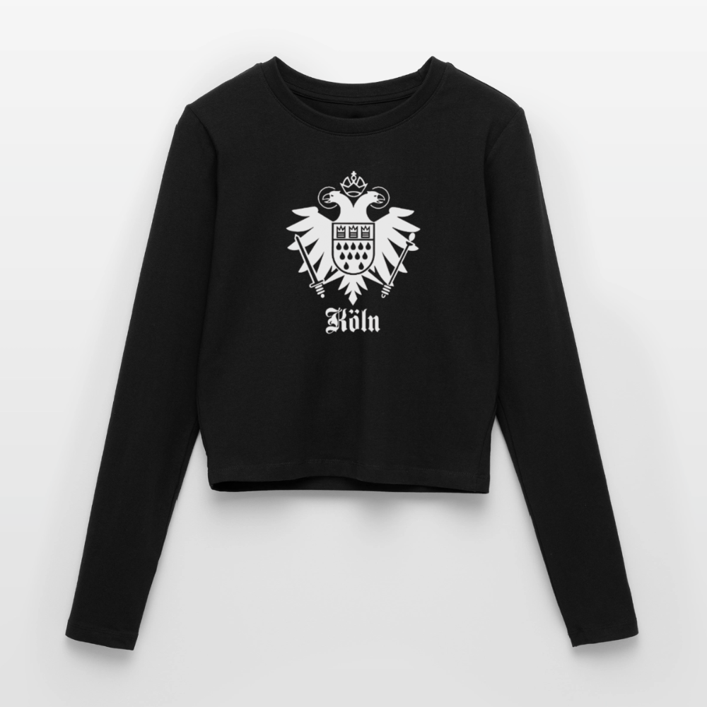 Domstadtrebell Köln - Frauen Slim Fit Langarmshirt - Schwarz
