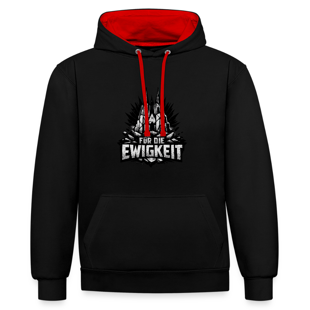 Kontrast-Hoodie Domstadtrebell "Für die Ewigkeit - Schwarz/Rot