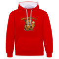 Domstadtrebell Kontrast-Hoodie "Kölschbär" - Rot/Weiß