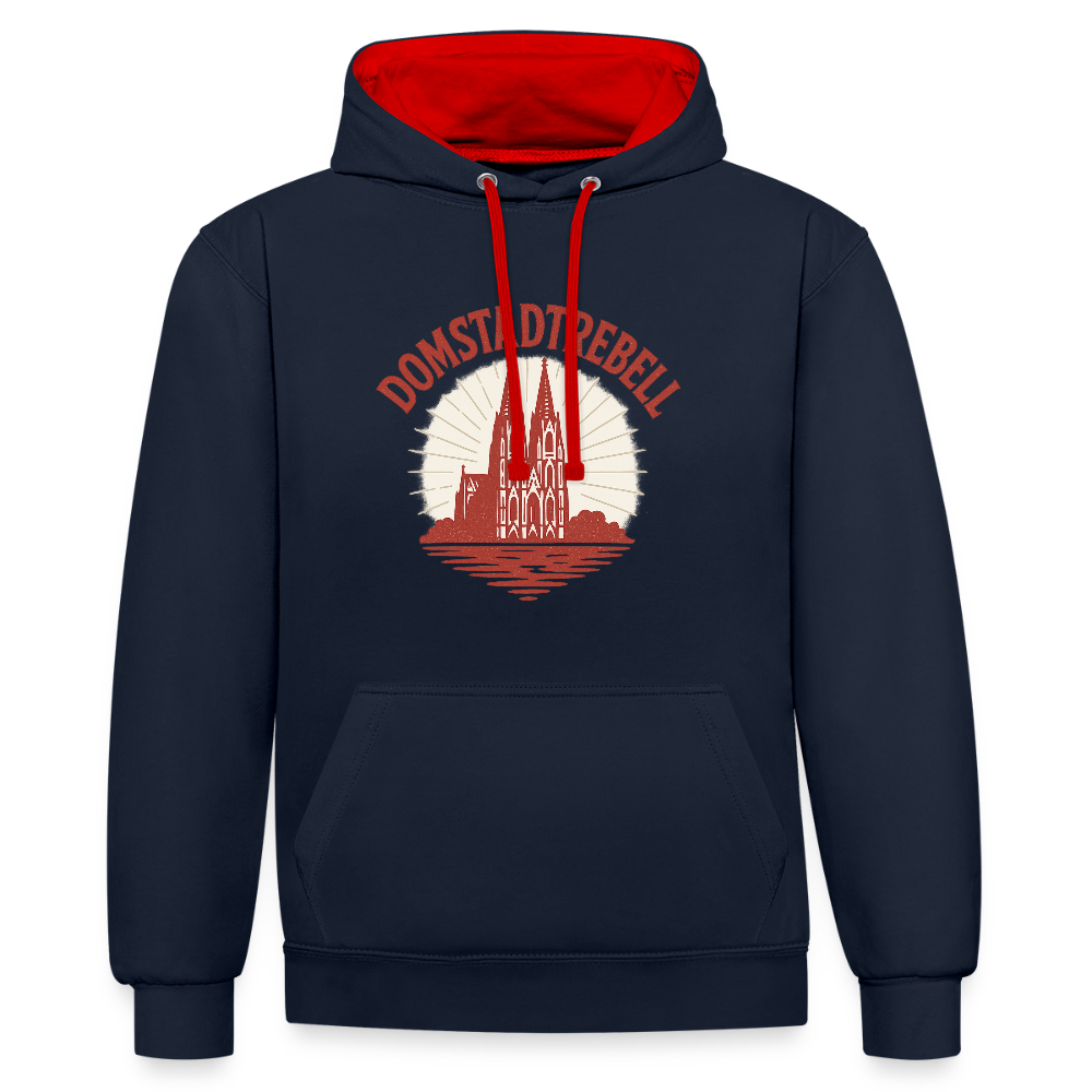 Domstadtrebell Kontrast-Hoodie "Dom 1248" - Navy/Rot