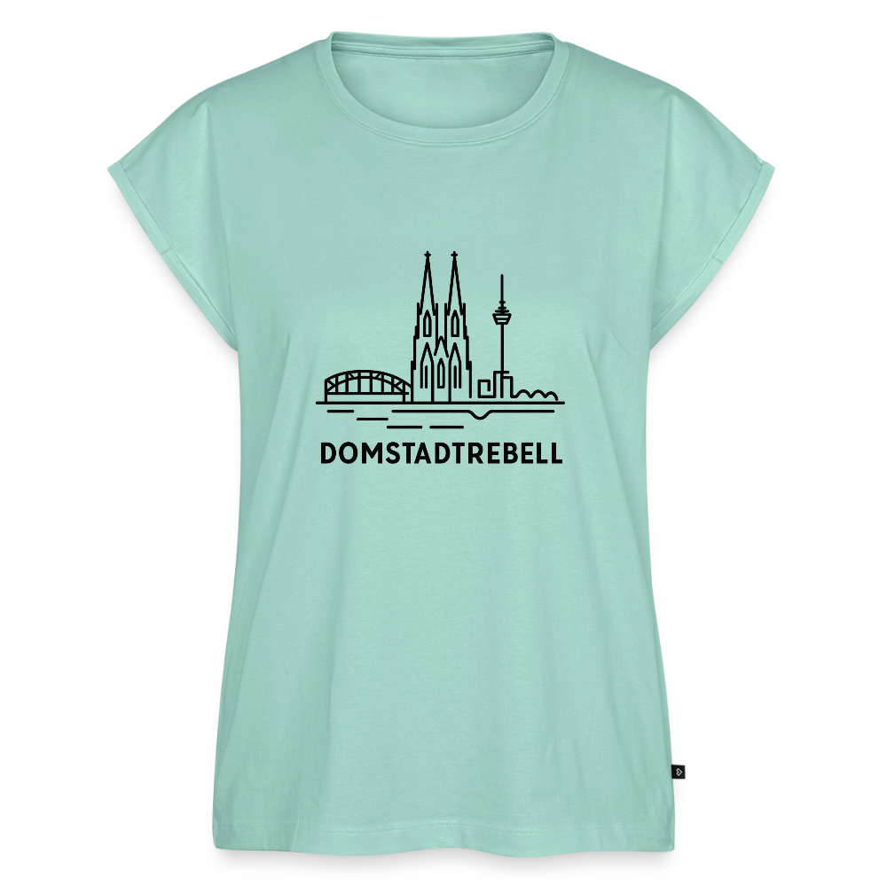 Domstadtrebell - Frauen T-Shirt mit gerollten Ärmeln - Mint 