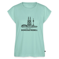 Domstadtrebell - Frauen T-Shirt mit gerollten Ärmeln - Mint 