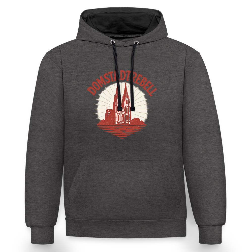 Domstadtrebell Kontrast-Hoodie "Dom 1248" - Anthrazit/Schwarz