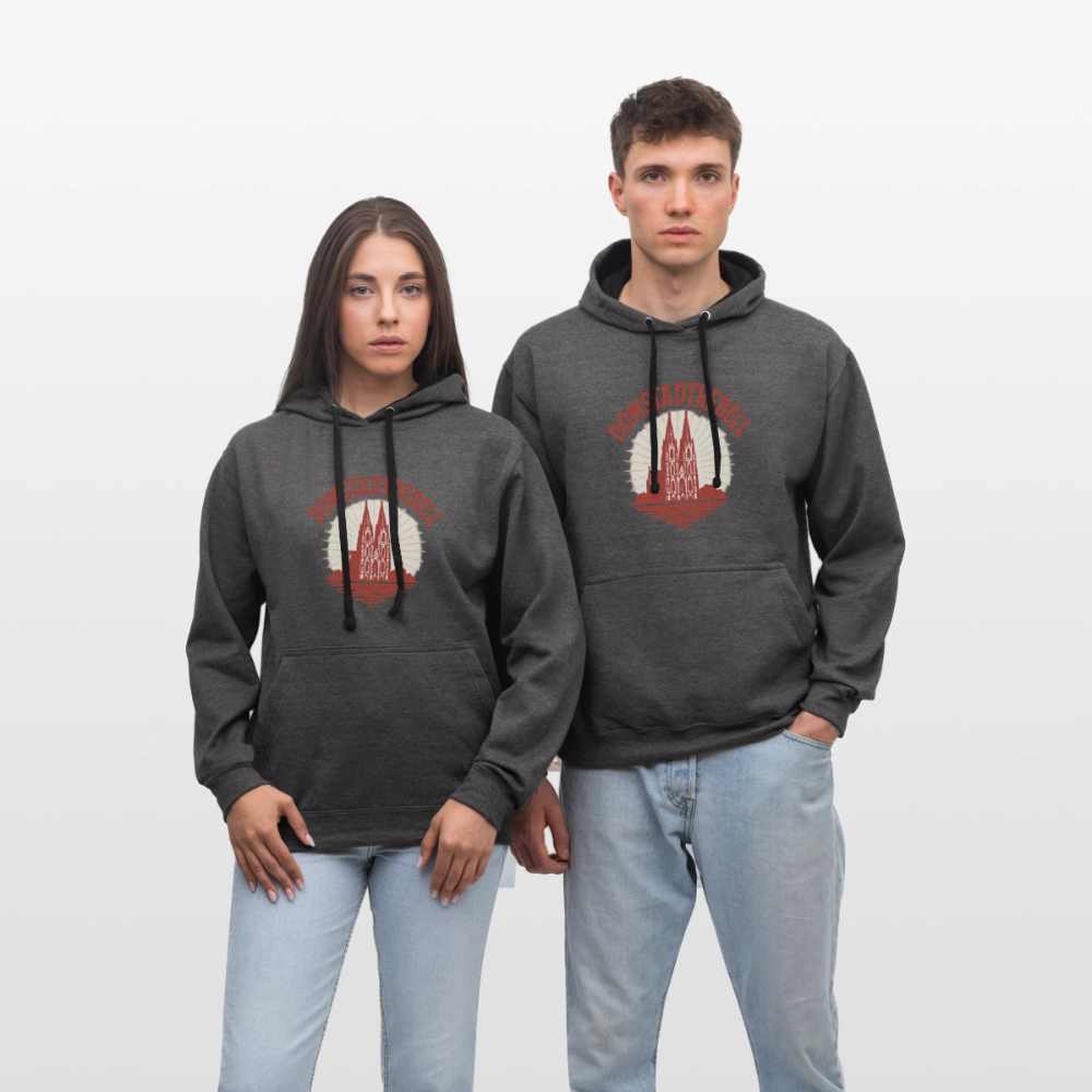 Domstadtrebell Kontrast-Hoodie "Dom 1248" - Anthrazit/Schwarz