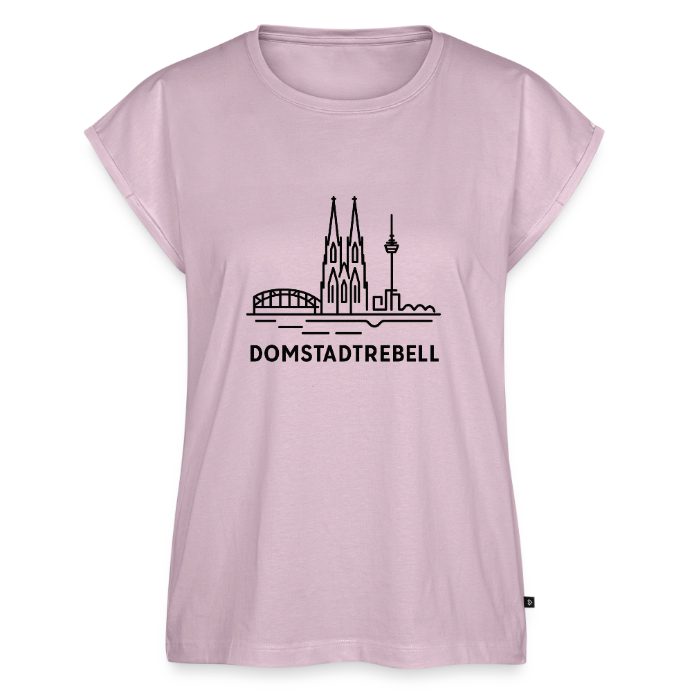 Domstadtrebell - Frauen T-Shirt mit gerollten Ärmeln - Altrosa