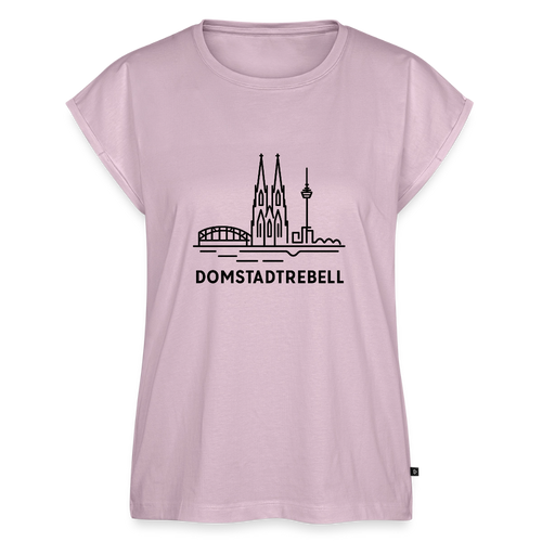 Domstadtrebell - Frauen T-Shirt mit gerollten Ärmeln - Altrosa