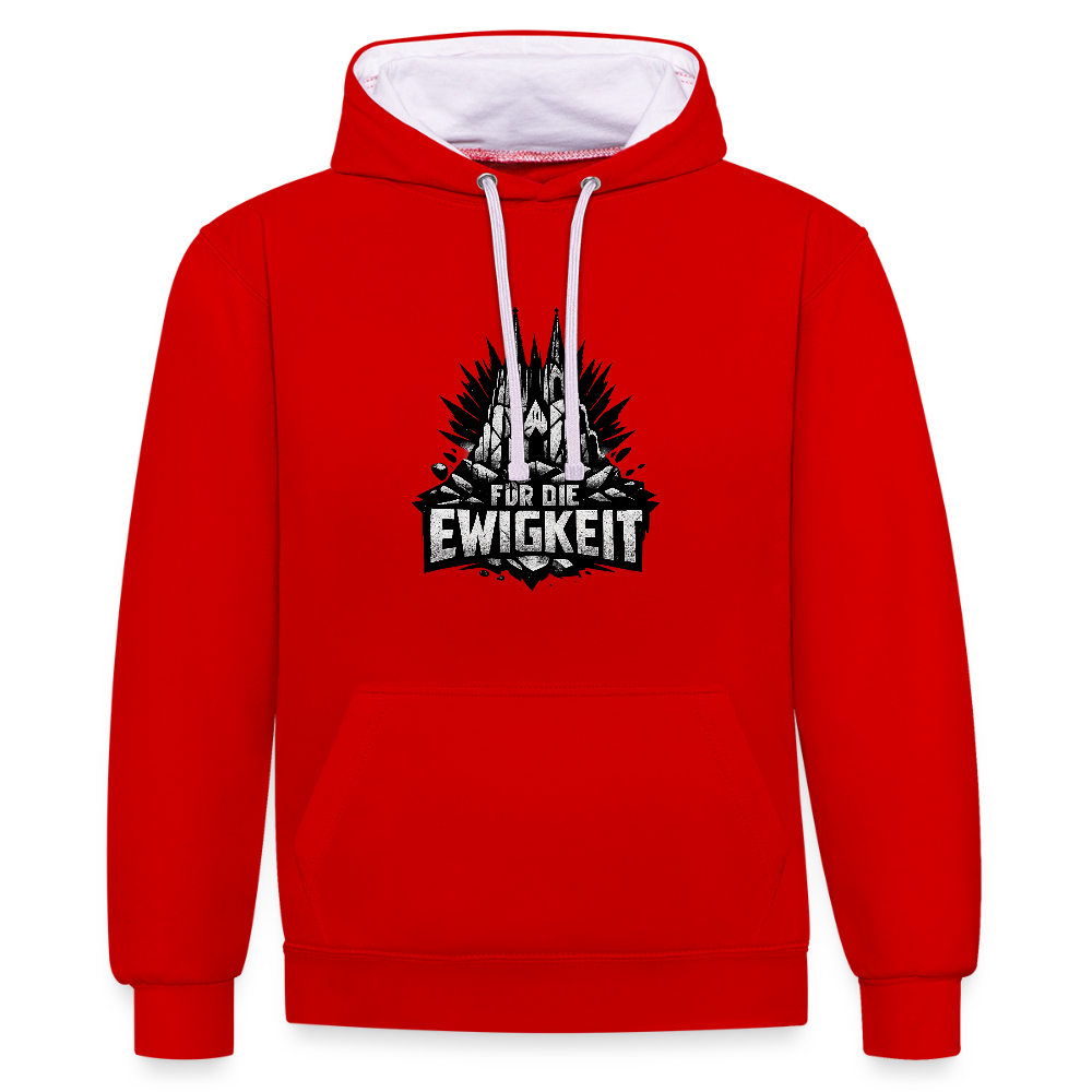 Kontrast-Hoodie Domstadtrebell "Für die Ewigkeit - Rot/Weiß