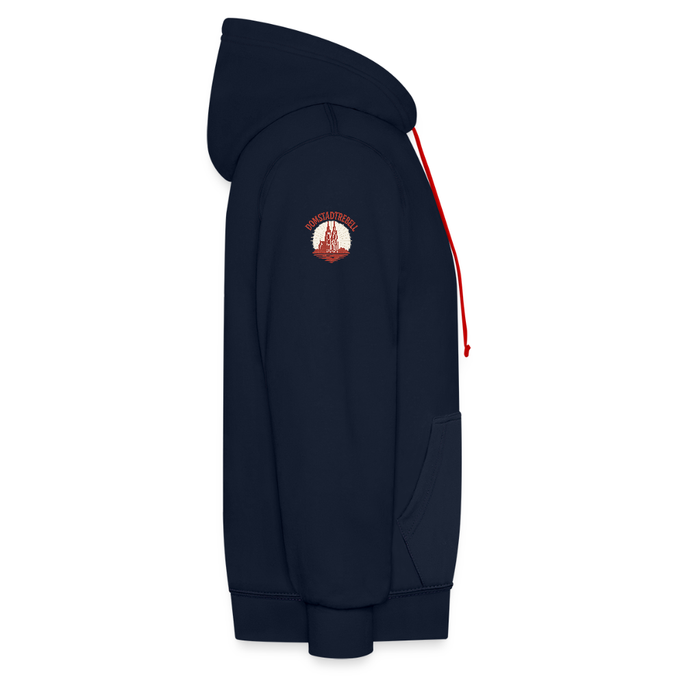Domstadtrebell Kontrast-Hoodie "Dom 1248" - Navy/Rot