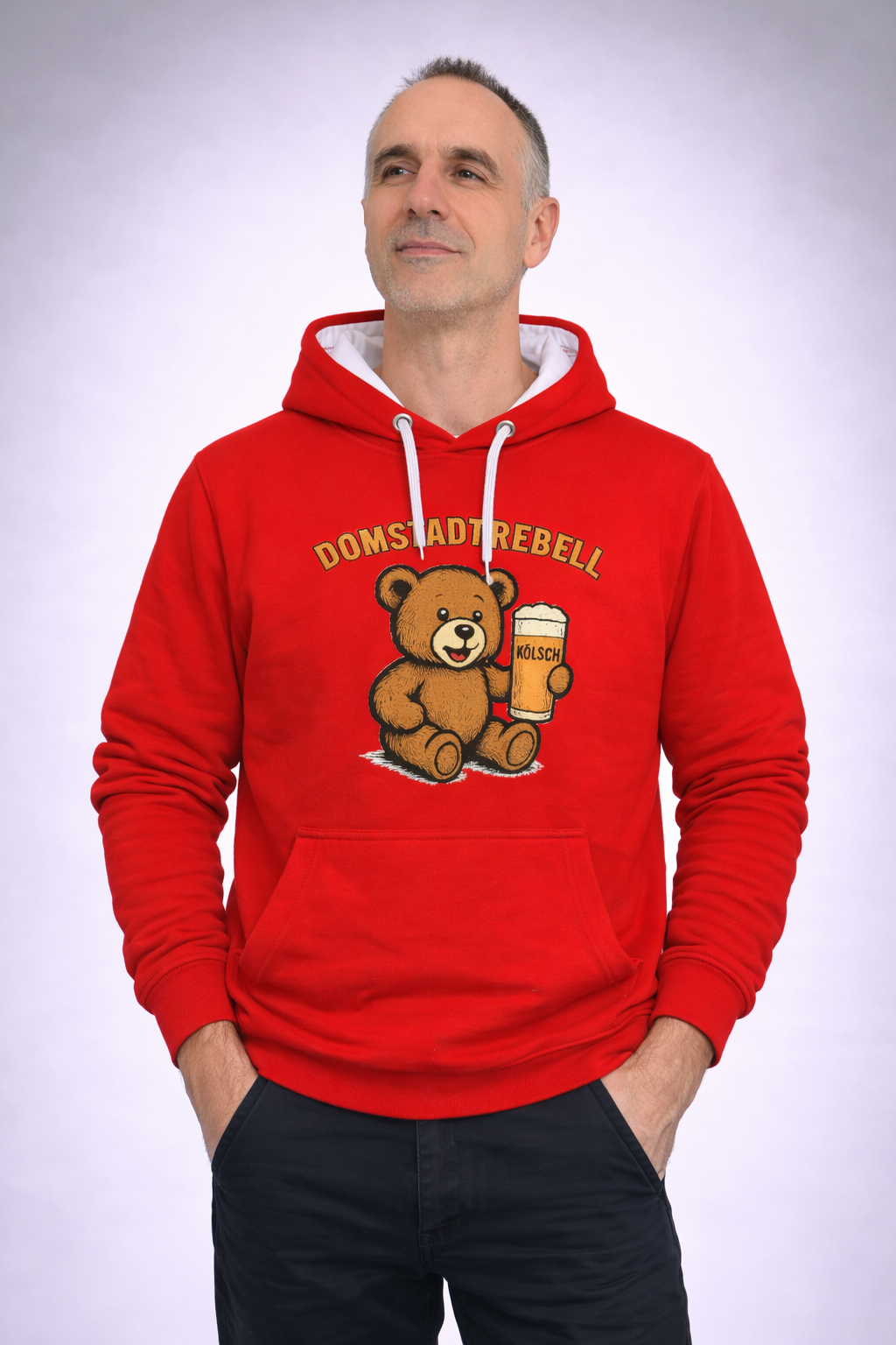 Domstadtrebell Kontrast-Hoodie "Kölschbär"