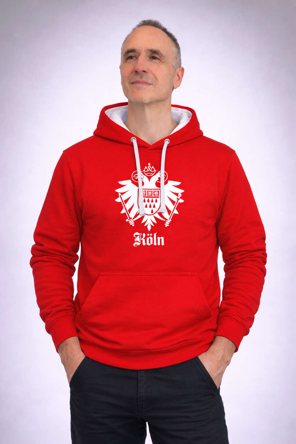 Domstadtrebell Kontrast-Hoodie "Köln Wappen"