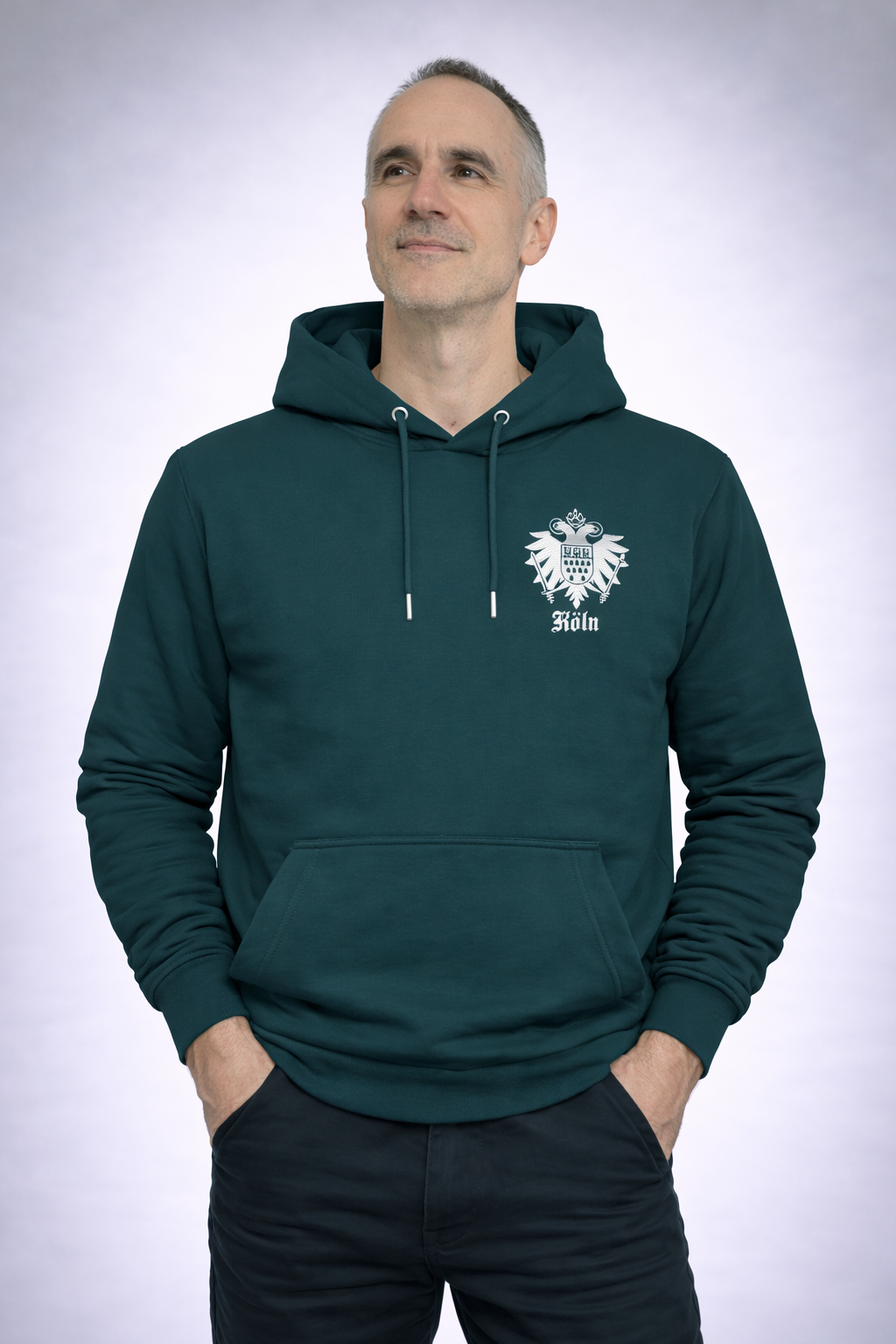 Köln Stadtwappen im Adler - Organic Hoodie (Stick)