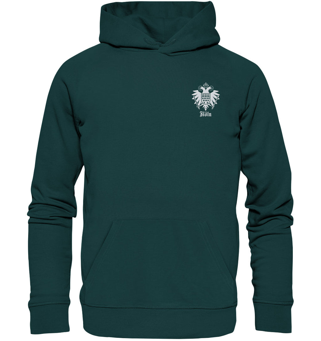 Köln Stadtwappen im Adler - Organic Hoodie (Stick)