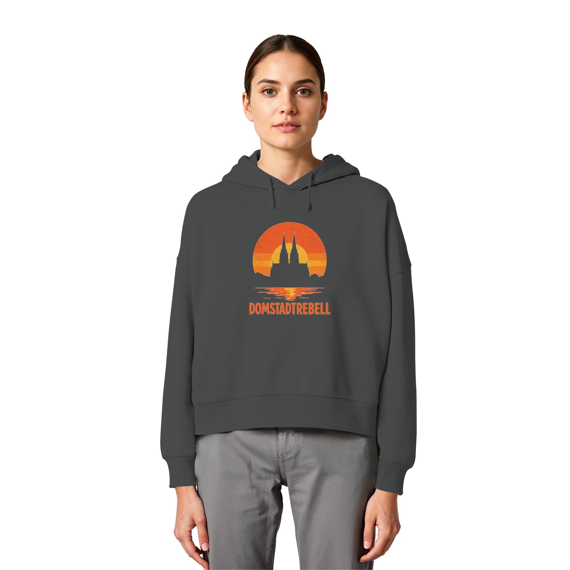Domstadtrebell - Kölner Dom Sonnenuntergang - Womens Organic Boxcut Hoodie