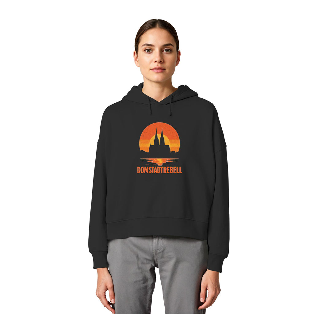 Domstadtrebell - Kölner Dom Sonnenuntergang - Womens Organic Boxcut Hoodie