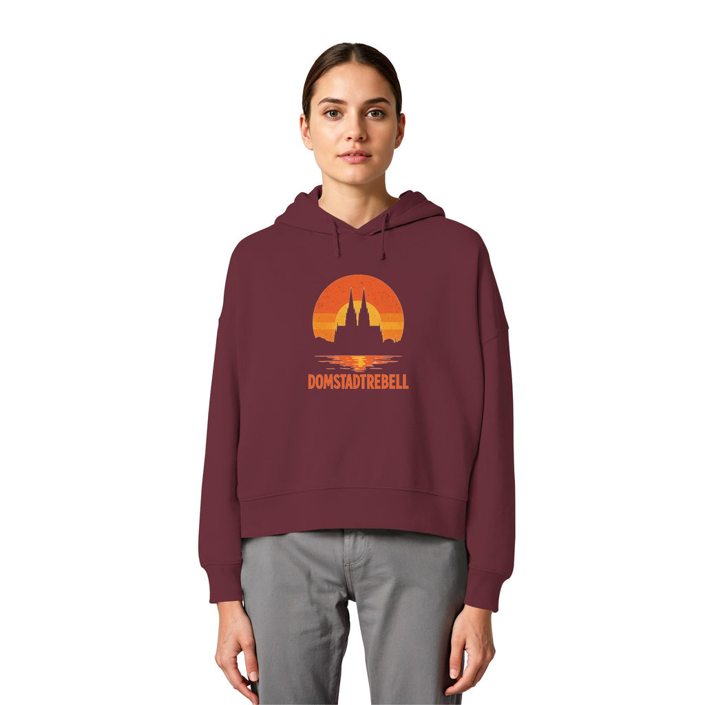 Domstadtrebell - Kölner Dom Sonnenuntergang - Womens Organic Boxcut Hoodie