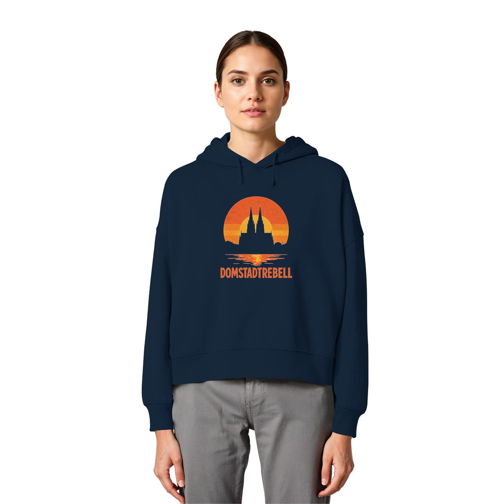 Domstadtrebell - Kölner Dom Sonnenuntergang - Womens Organic Boxcut Hoodie