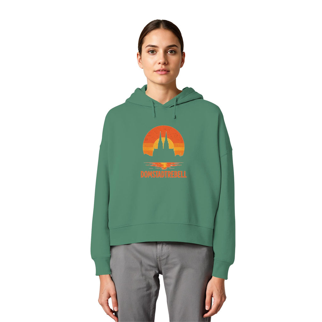Domstadtrebell - Kölner Dom Sonnenuntergang - Womens Organic Boxcut Hoodie