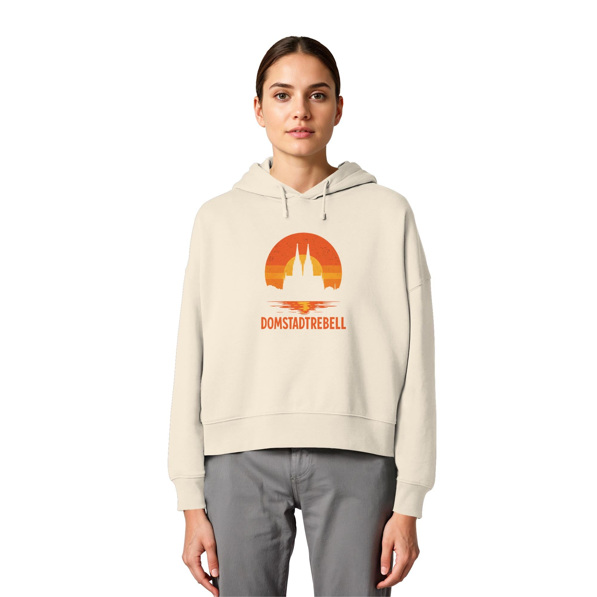 Domstadtrebell - Kölner Dom Sonnenuntergang - Womens Organic Boxcut Hoodie